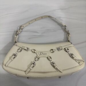 Christian Dior White Bondage John Galliano Shoulder Bag